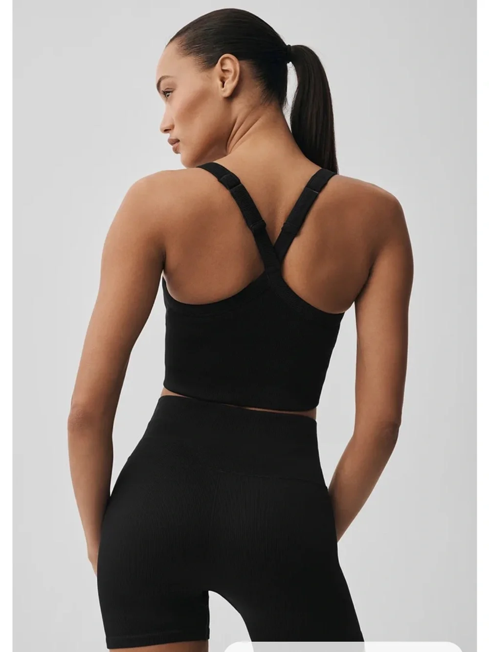 ALO seamless ribbed favorite bra crop top